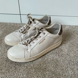 Coach Cream and Gold Casual Sneakers